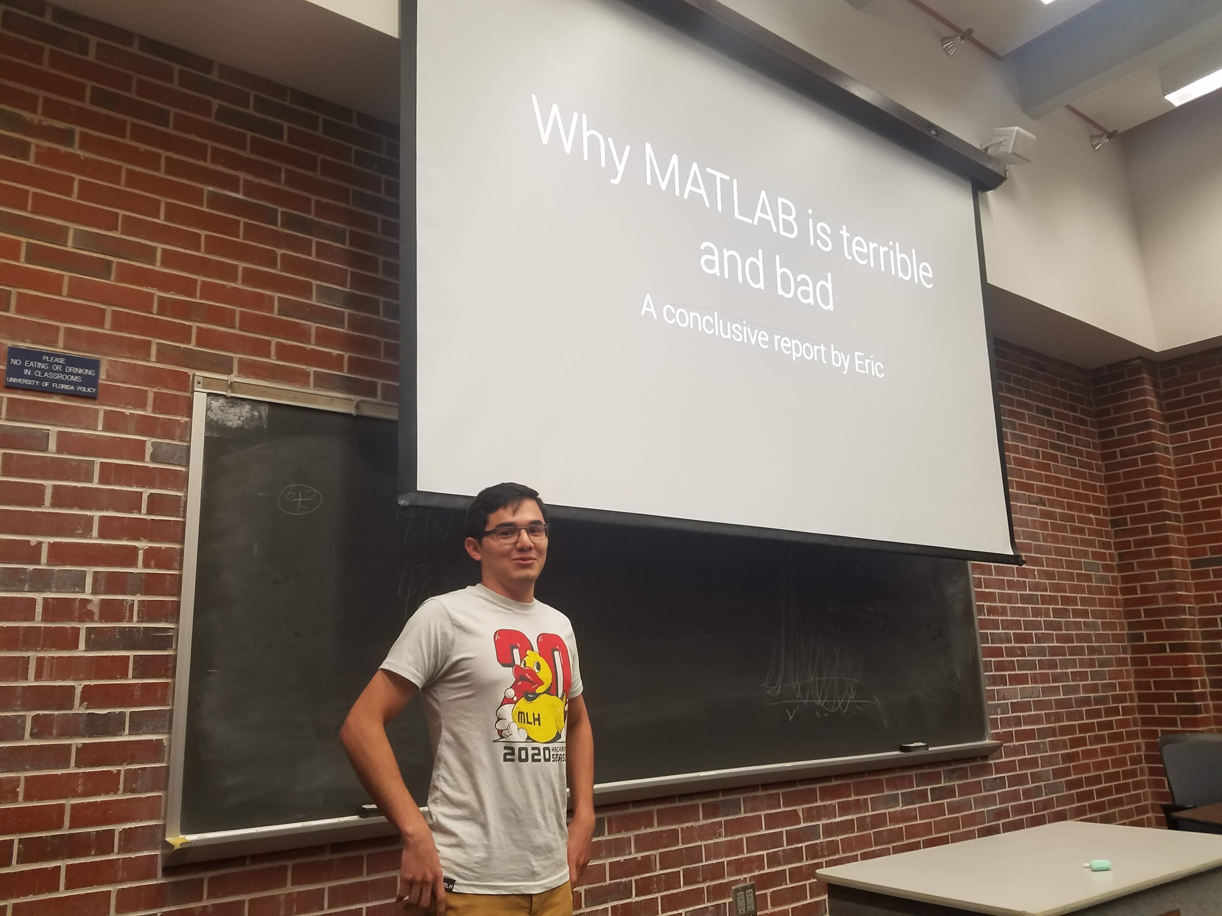 Former SSD president Eric Navar giving a lighting talk at a Fall 2019 meeting.