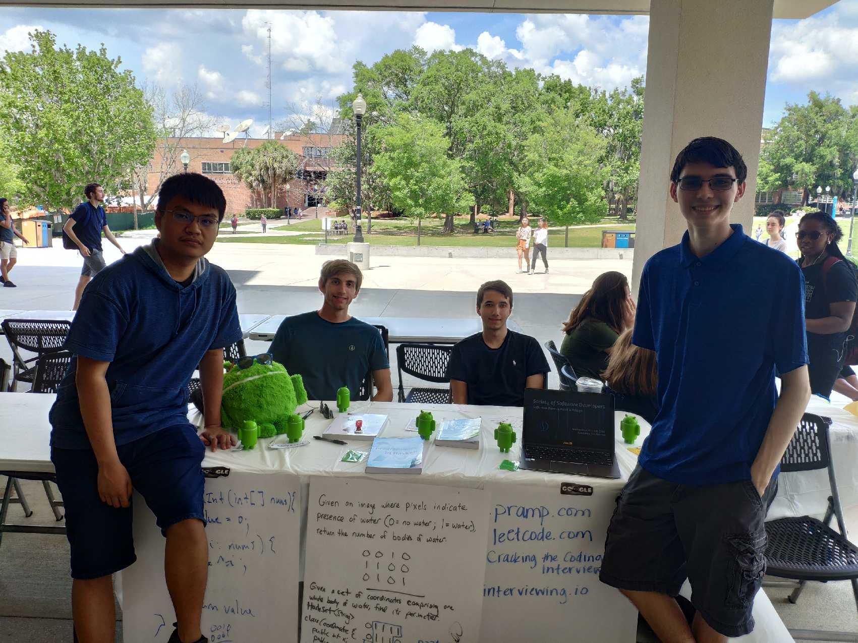 SSD members tabling at the UF Reitz Union breezeway.